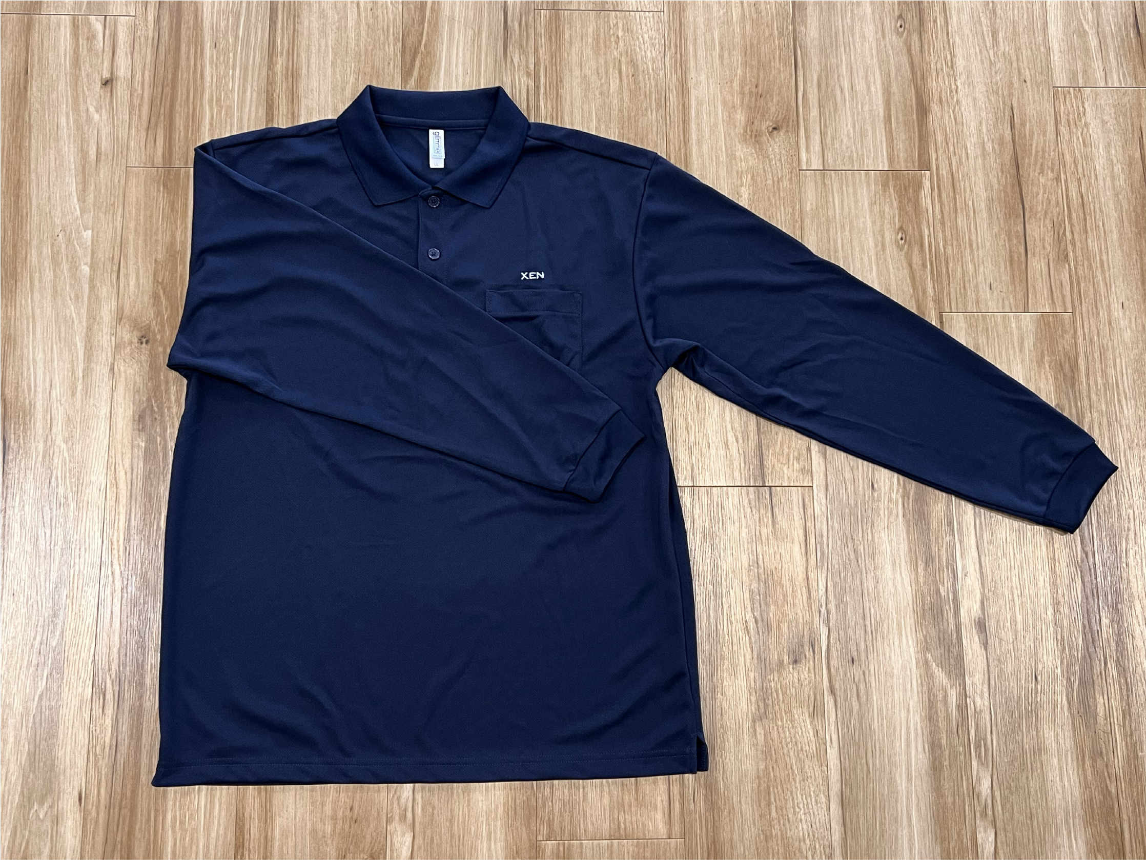 長袖ポロ【ドライ】【紺】